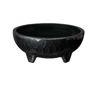 SALSA DISH MOLCAJETE 4 OZ BLK