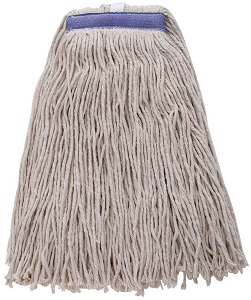 MOP HEAD-24 OZ POLY COTTON  WHITE CUT END