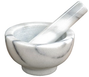 MORTAR &amp; PESTLE-MARBLE 4&quot;