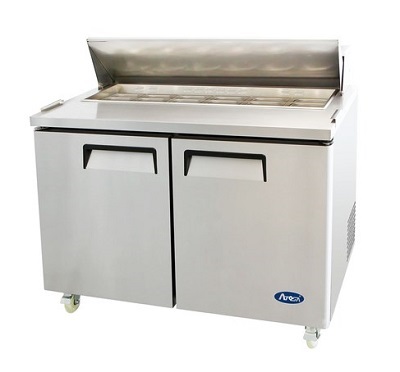 SANDWICH PREP TABLE-2 DOOR  48-1/5&quot;W (12) 1/6 SIZE PANS 