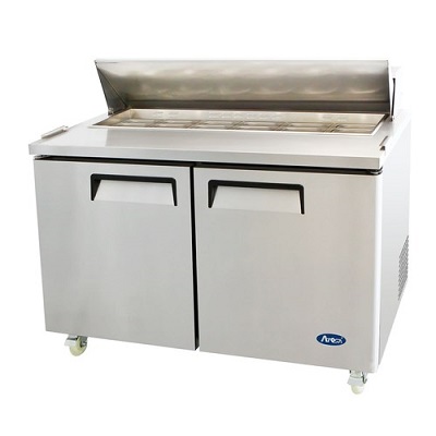 SANDWICH PREP TABLE-2 DOOR  60-1/5&quot;W-(16) 1/6 SIZE PANS 