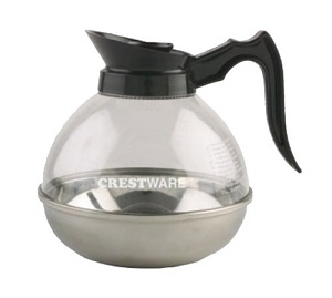 COFFEE DECANTER, 64OZ.,  PLASTIC WITH STAINLESS BASE