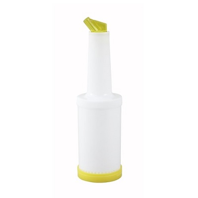 LIQUOR &amp; JUICE MULTI POUR-1 QT  W/YELLOW SPOUT &amp; LID