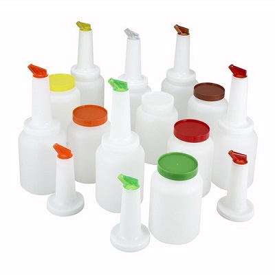 LIQUOR &amp; JUICE-POUR SET-2QT 2 EA- WHITE BROWN RED GREEN 