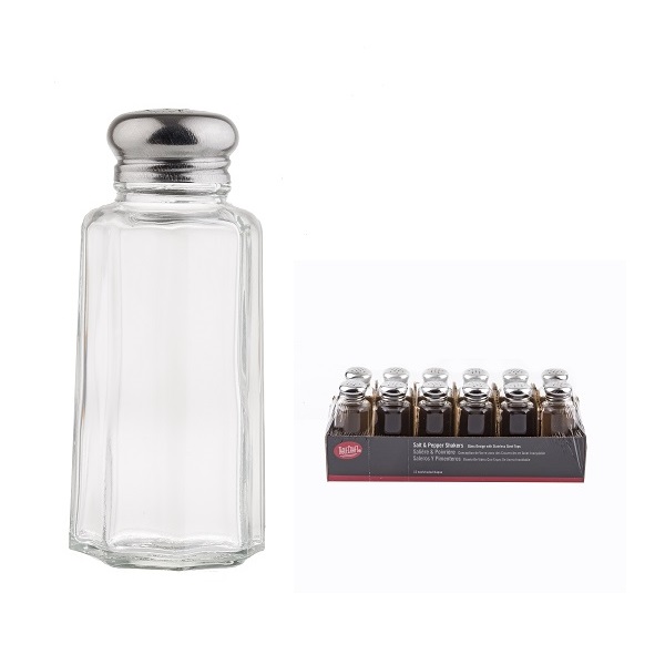 SALT &amp; PEPPER SHAKERS-2 OZ  PANELED GLASS 12/PK