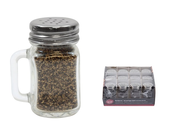 SALT &amp; PEPPER SHAKERS-1.5OZ  MINI MASON JAR 12/PK