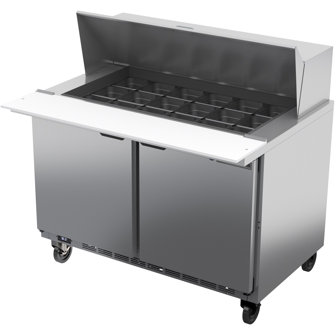 SANDWICH PREP-MEGA TOP 2-DOOR 48&quot;W 18 PANS-S/S EXT