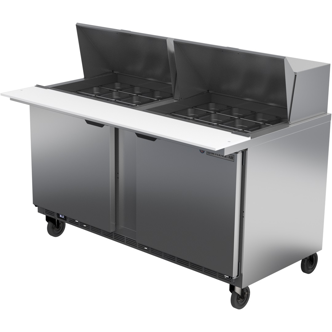 SANDWICH PREP-MEGA TOP 2-DOOR 60&quot;W 24 PANS S/S EXT