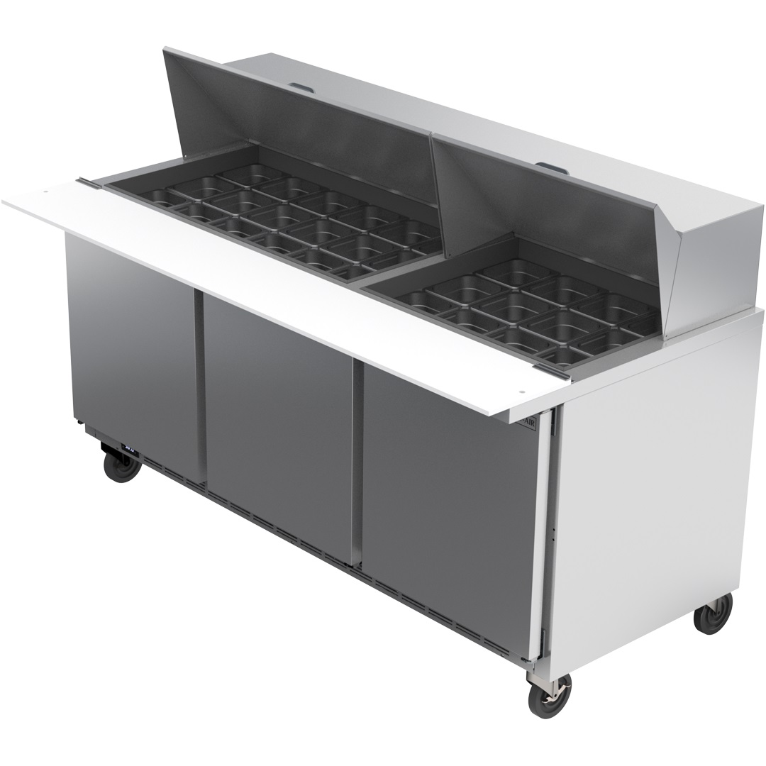 SANDWICH PREP-MEGA TOP 3-DOOR 72&quot;W-30 PANS-S/S EXT