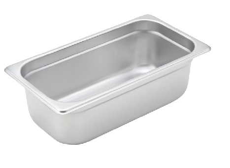 STEAM TABLE PAN-THIRD SIZE 4&quot;  DEEP-24 GAUGE