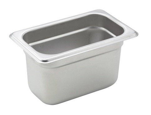 STEAM TABLE PAN-NINTH SIZE  4.25&quot; DEEP-24 GAUGE