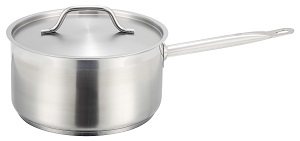 SAUCE PAN W/LID-STAINLESS 4-1/2QT