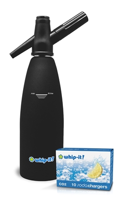 SODA SIPHON-1L-BLACK-RUBBER  COATED