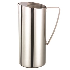 WATER PITCHER-64OZ-SLIM  PROFILE-W/ICE GUARD 18/8 SS 