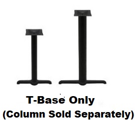 BASE ONLY-5&quot;D-22&quot;L (&quot;T&quot;BASE)  BLACK MATTE