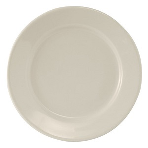 PLATE-10-1/2&quot; WIDE RIM-  AMERICAN WHITE 1 DZ/CASE