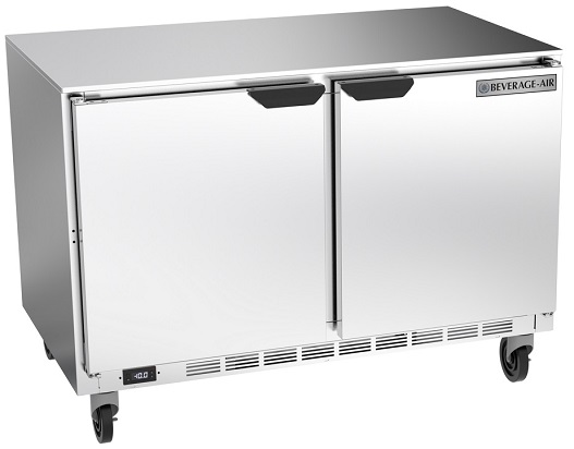 UNDERCOUNTER FREEZER 2-DOOR 48WX32D-S/S TOP-S/S EXTERIOR 