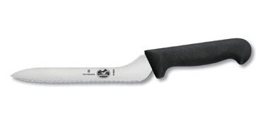 BREAD KNIFE-7-1/2-OFFSET  BLADE-BLACK POLYPROPYLENE 