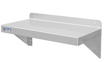 WALL SHELF-12D X 24W 18G  STAINLESS STEEL (2 BRACKETS)