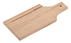 BREAD BOARD-WOODEN 12X5X3/4&quot;  W/KNIFE SLOT 